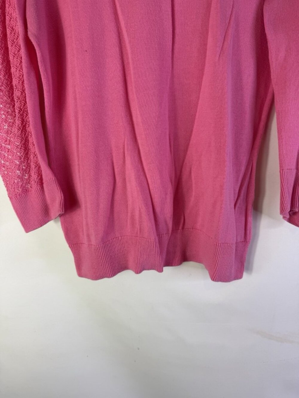 Lilly Pulitzer Sweater Cotton Lightweight Crochet Contrast - Picture 2 of 11